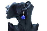 Small Blue Disco Ball Dangle Earrings